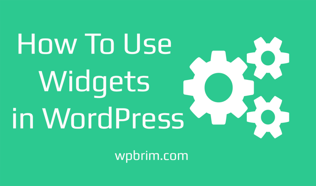 How To Use Widgets in WordPress